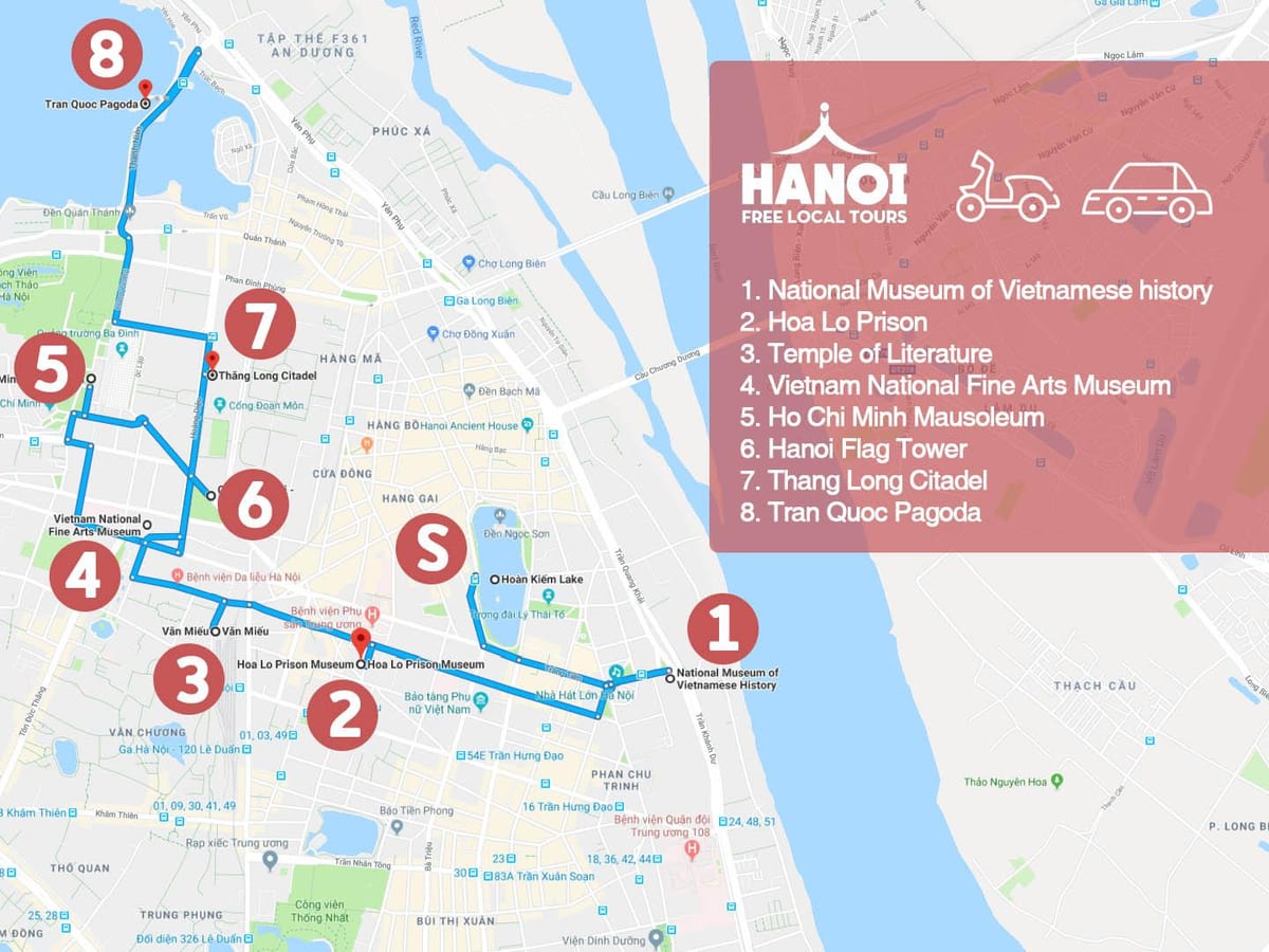 hanoi cartierul francez tur hartă
