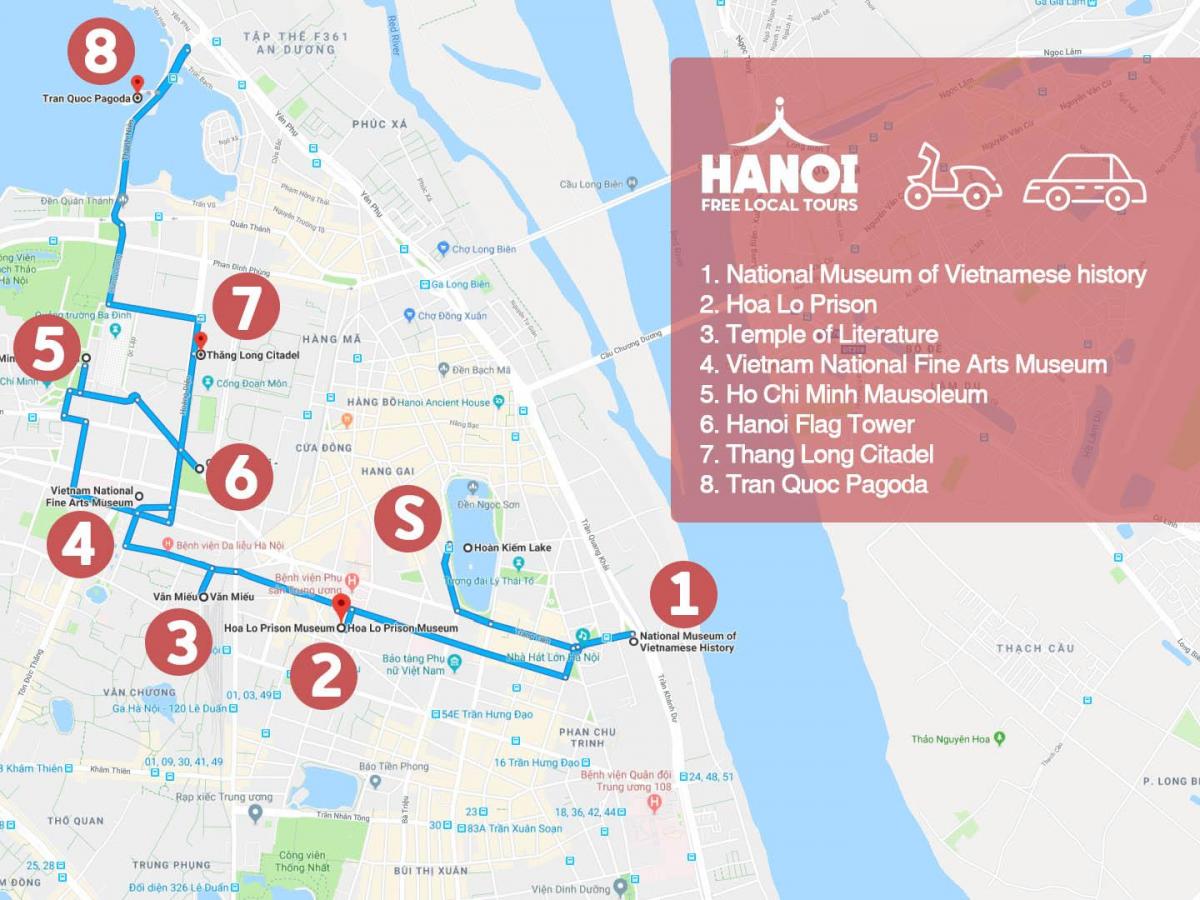 hanoi cartierul francez tur hartă