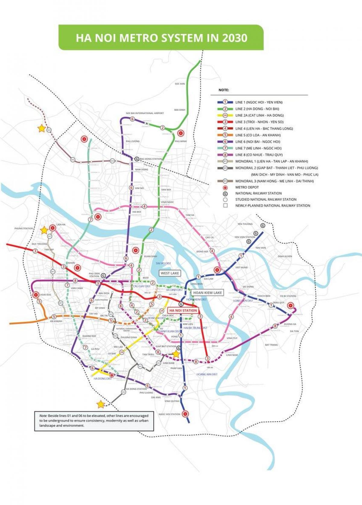 Hartă de metrou hanoi