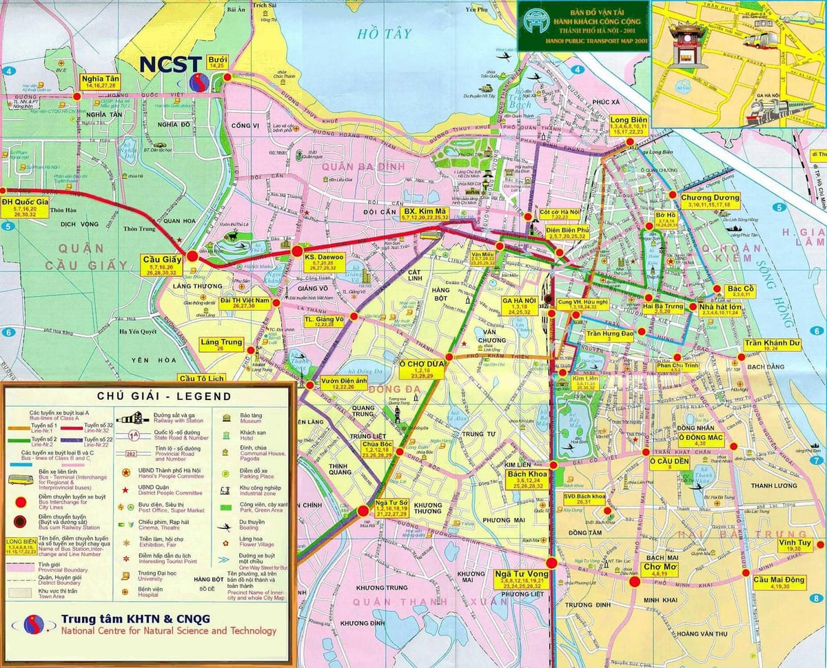 Harta hanoi transport public