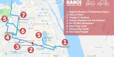 Hanoi cartierul francez tur hartă