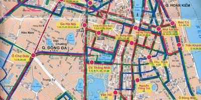 Harta hanoi autobuzul 17 route